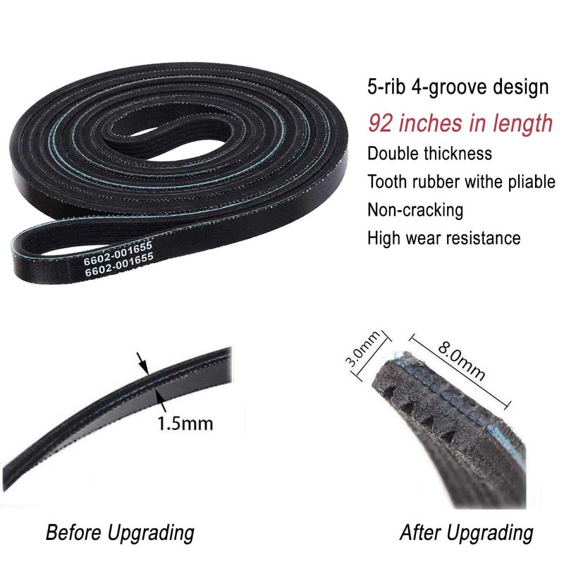 Seentech 6602-001655 Dryer Drum Belt for Samsung Dryer by Seentech - Replaces: 5PH2337,935594,6602-001314,PS4133825,6602-001655,AP4373659,6602-001314,1935594,LB1655 - Image 4